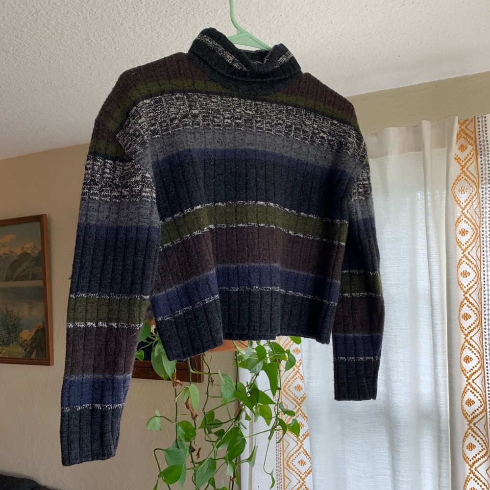 Vintage crop wool turtleneck 90s